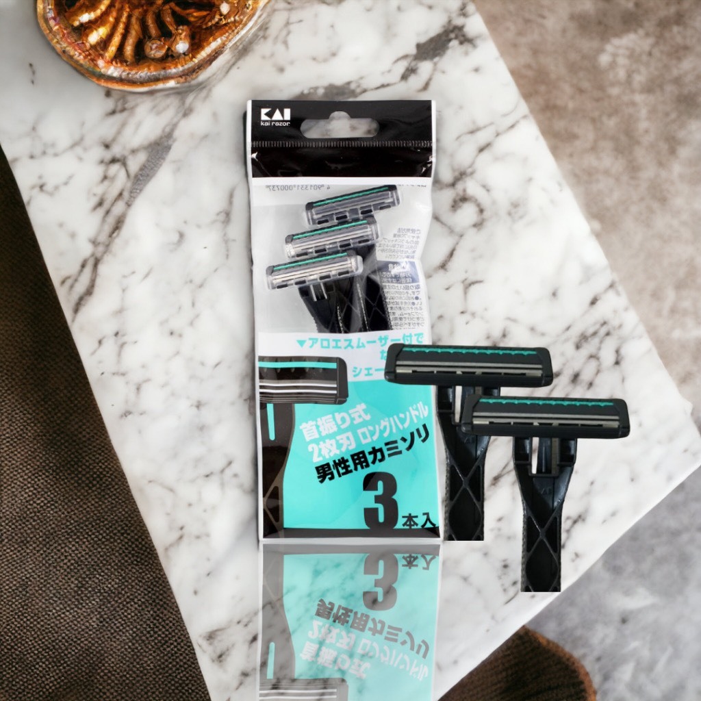 Dao Cạo Râu 2 Lưỡi Dành Cho Nam Kai Razor 00737 - 000GA0023 (Màu Xanh)