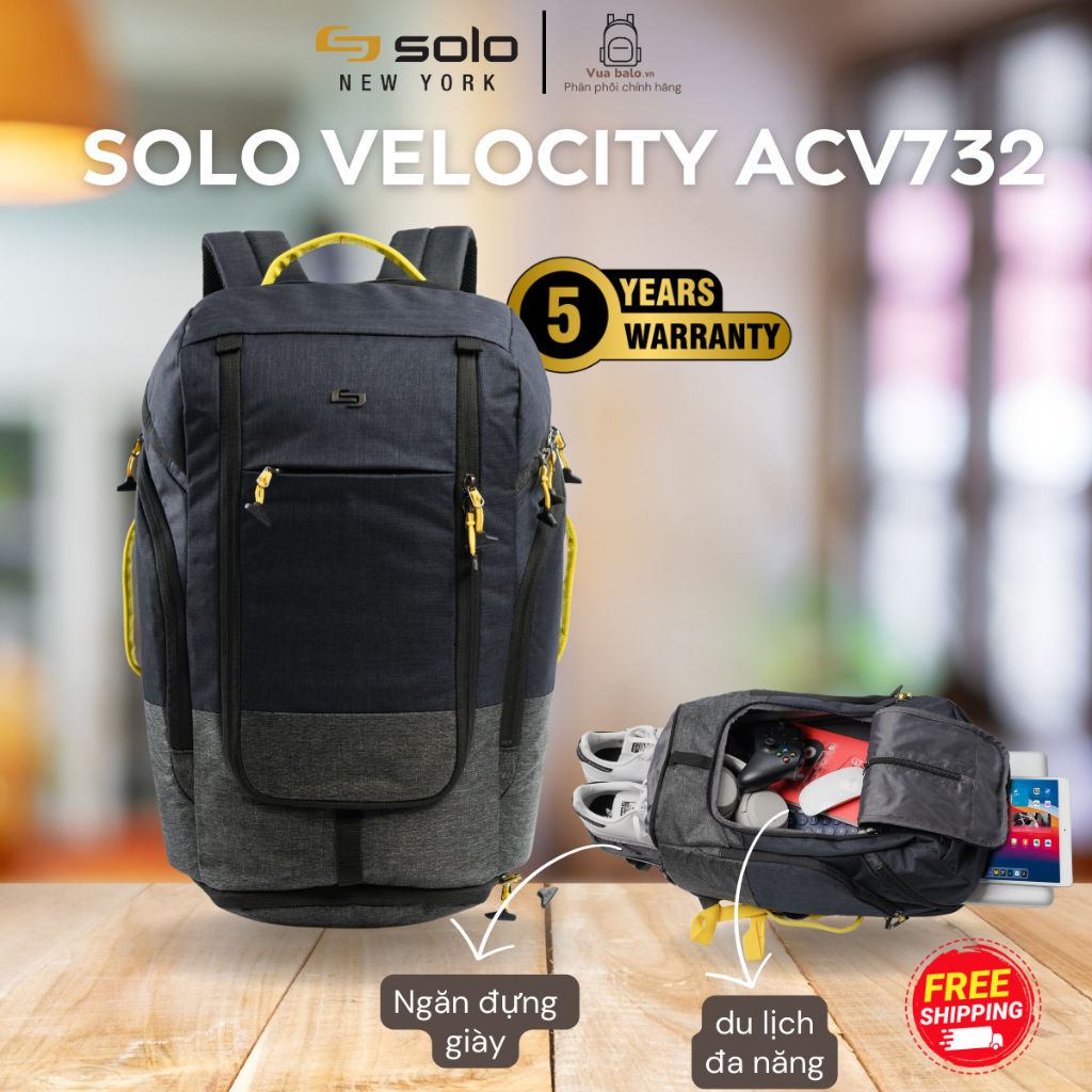 Balo Solo Velocity Max Backpack 17.3 inch ACV732. Phu h p du l ch Ng n ng Giay Rieng Chinh hang b o hanh 05 n m Shopee Vi t Nam