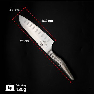 Dao bếp Nhật cao cấp KAI Shoso Santoku Hollow - Dao thái 3 trong 1 chống dính AB5157 (165mm)