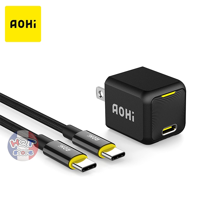 Bộ củ cáp sạc nhanh AOHi Magcube 30W PD Mini GaN / Magline+ C to C ...