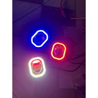 Đèn led trợ sáng bi mắt vuông có viên, đèn led trợ sáng dùng chung điện 12v và 24v(giá 1 đôi)