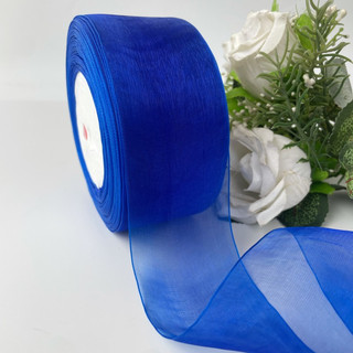 Cuộn dây ruy băng vải voan bản to 5cm phụ kiện, trang trí, làm hoa, cột nơ, gói quà handmade đủ màu sắc