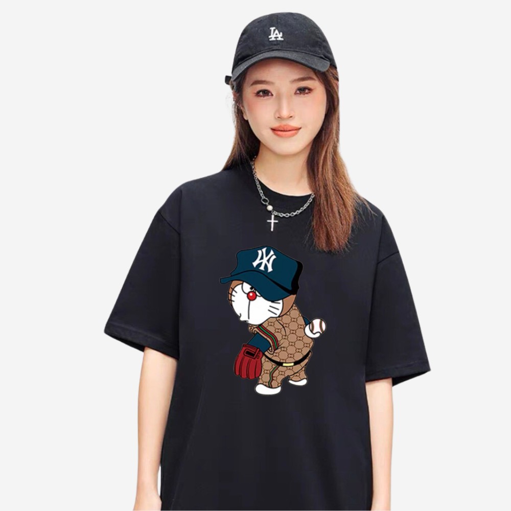 [VẢI 250 GSM] Áo Thun NYC DORAEMON Đánh Bóng Chày Unisex Form Rộng Tay Lỡ Cao Cấp Định Lượng Vải 250 GSM Co Giãn -AP209