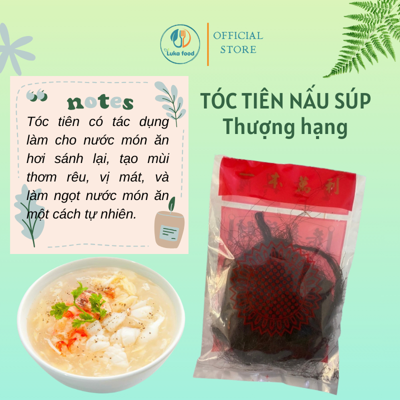 Tóc Tiên Khô Thượng Hạng 15g - Nguyên Liệu Nấu Súp Cua, Súp Hải Sản Giòn Ngon, Sạch Cát Nở Nhiều, Chuẩn Vị Hoa Luka Food
