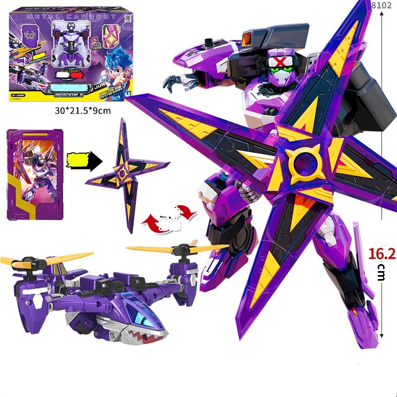 thumbnail image 2 of Metal Cardbot WILD GUARDY Transformation Robot Sports Car Action Figure Toy 2023 2 of 11