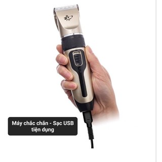 [Sale 50%]  Tông đơ cắt lông chó mèo cầm tay chính hãng jichen pin sạc, tonder máy tăng đơ cạo lông thú cưng. Happykid