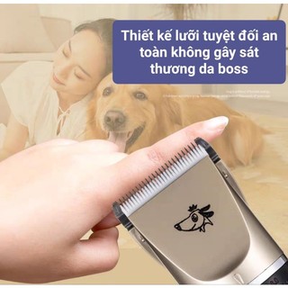 [Sale 50%]  Tông đơ cắt lông chó mèo cầm tay chính hãng jichen pin sạc, tonder máy tăng đơ cạo lông thú cưng. Happykid