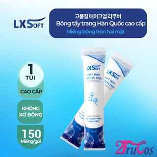 Bông tẩy trang LXSoft Soft Skin Cotton Pads (bông đa năng, 100% cotton, 2 mặt không xổ lông) 2Trucos