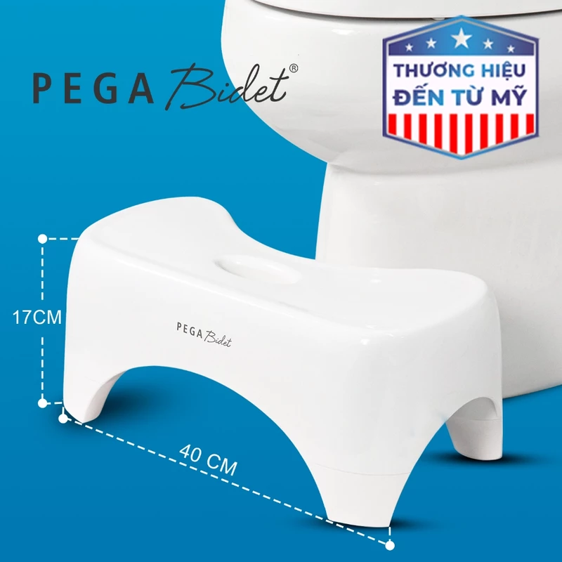 Ghế Kê Chân PEGA Bidet, Hỗ Trợ Đi Vệ Sinh Dễ Dàng Và Thoải Mái, Làm Từ Nhựa Y Tế - Thương Hiệu Mỹ — ảnh 1