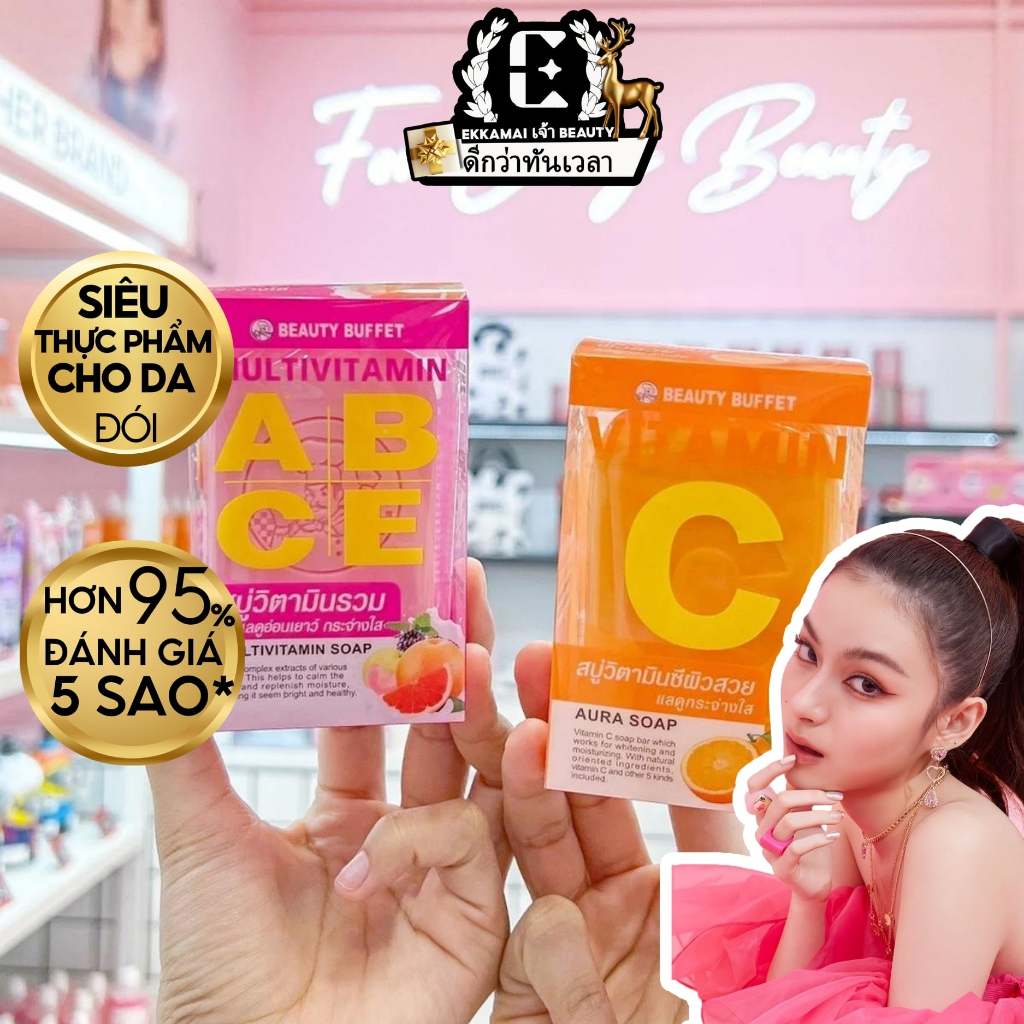 Xà phòng dưỡng da BEAUTY BUFFET 100G bổ sung vitamin dưỡng chất cho da hàng nội địa Thái Lan