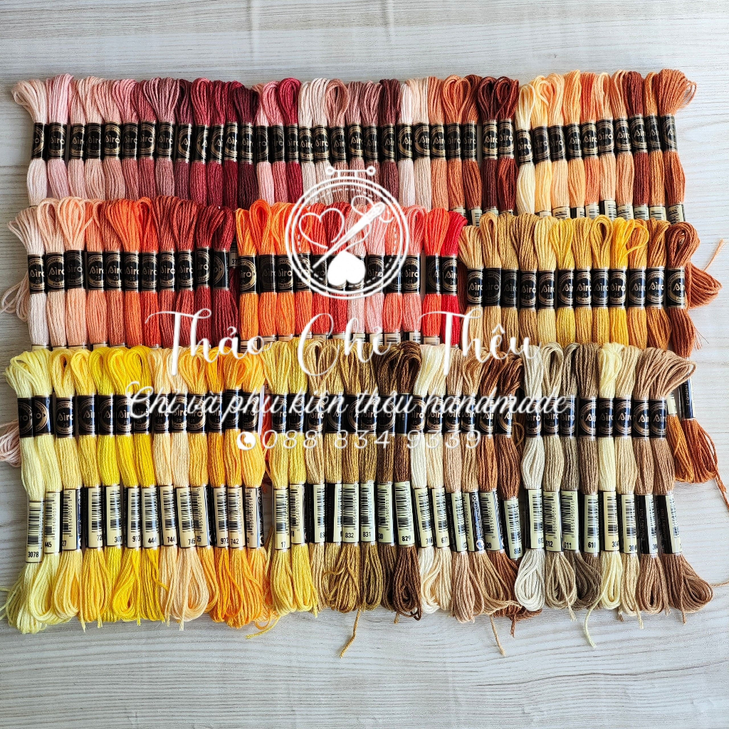 [AIRO] Set chỉ thêu theo tông màu (Tông Cam/Vàng/Nâu) | Shopee Việt Nam