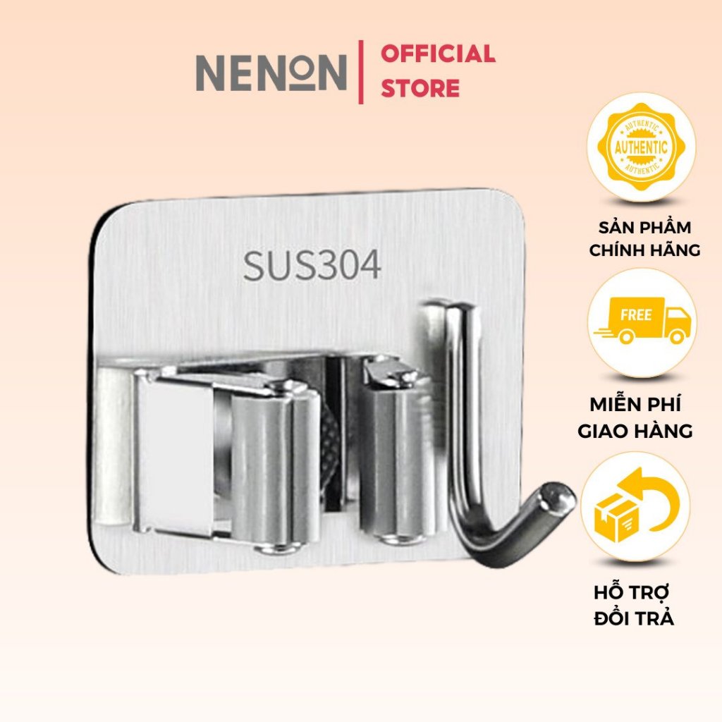 Móc Treo Cây Lau Nhà Dán Tường INOX304 - NENON
