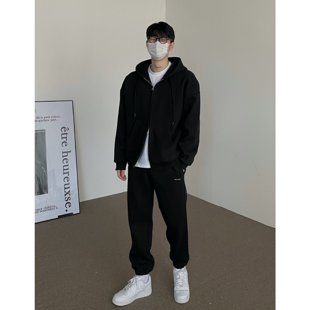 Áo Hoodie Khoá Zip 2 Chiều Dáng Ngắn Phong Cách Hàn Quốc / RT CLASSY DOUBLE ZIPPER HOODIE