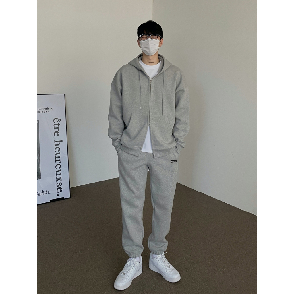Áo Hoodie Khoá Zip 2 Chiều Dáng Ngắn Phong Cách Hàn Quốc / RT CLASSY DOUBLE ZIPPER HOODIE