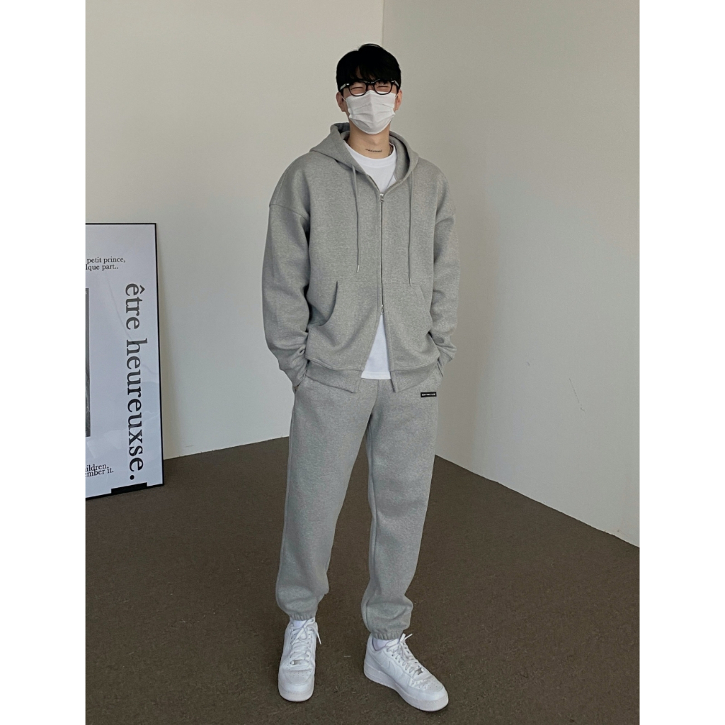 Áo Hoodie Khoá Zip 2 Chiều Dáng Ngắn Phong Cách Hàn Quốc / RT CLASSY DOUBLE ZIPPER HOODIE