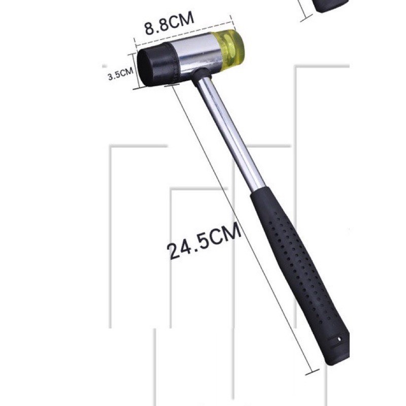 Búa cao su đa năng 2 đầu vàng đen hàng việt nam đủ kích cỡ | Shopee ...