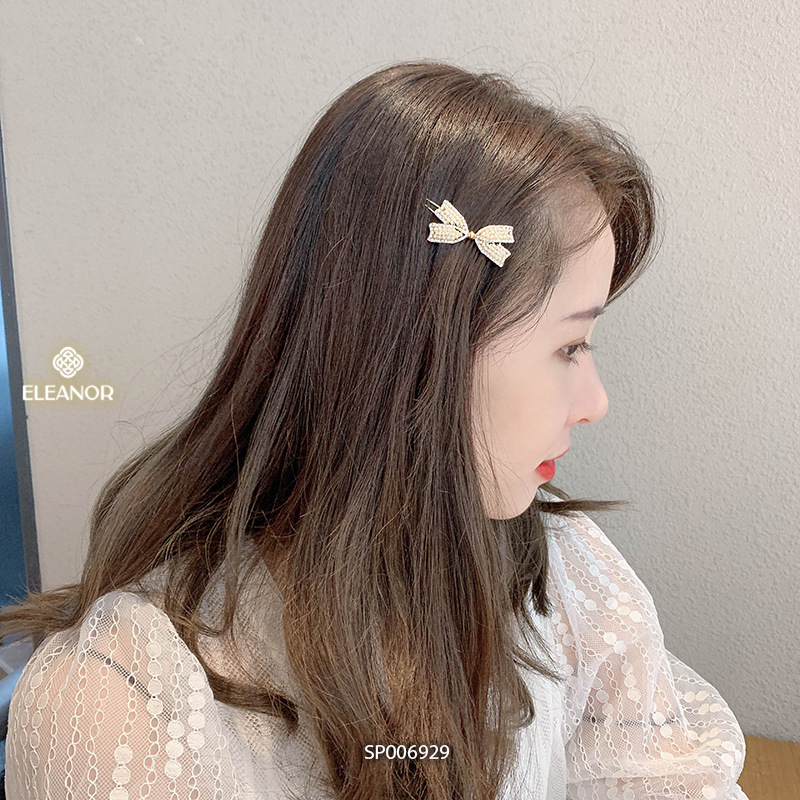 Kẹp tóc nữ Eleanor Accessories hình nơ đính đá kẹp tóc mái basic phụ kiện tóc 8288