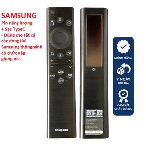 Điều khiển tivi Samsung năng lượng mặt trời hàng chính hãng, Remote tv samsung giọng nói Qled