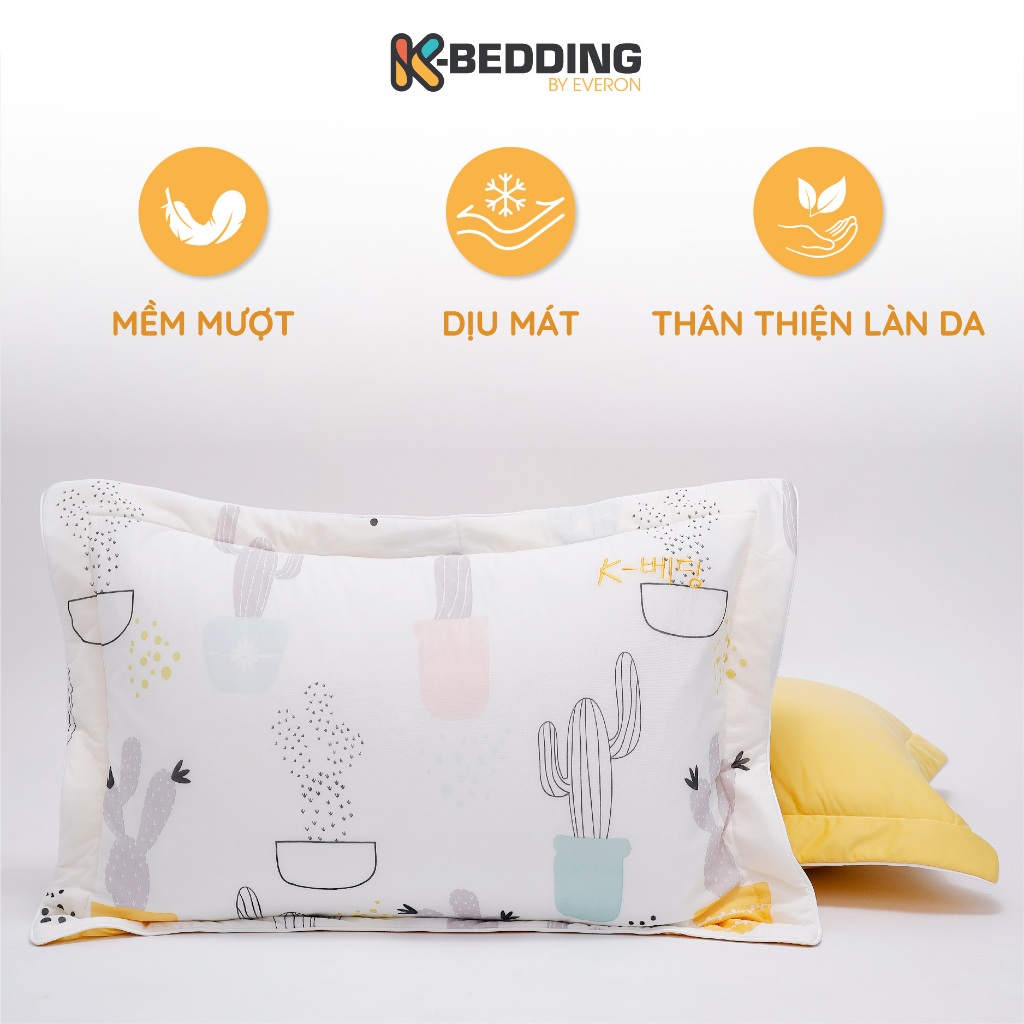 Ảnh Cặp vỏ gối nằm chần bông K-Bedding by Everon chất vải Cool Flex mềm mát KCSP kích thước 45x65cm (1 cặp là 2 cái) 1