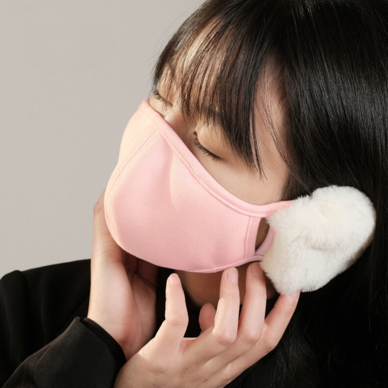 Khẩu trang bịt tai vải lông cừu giữ ấm chống bụi mịn, khẩu trang vải bảo vệ tai ủ ấm chống gió lạnh mùa đông