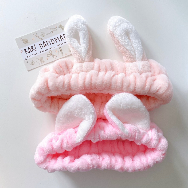 [Mã giảm 50% LIVESTREAM] Băng đô rửa mặt tai thỏ tai mèo dễ thương bông êm mềm cute