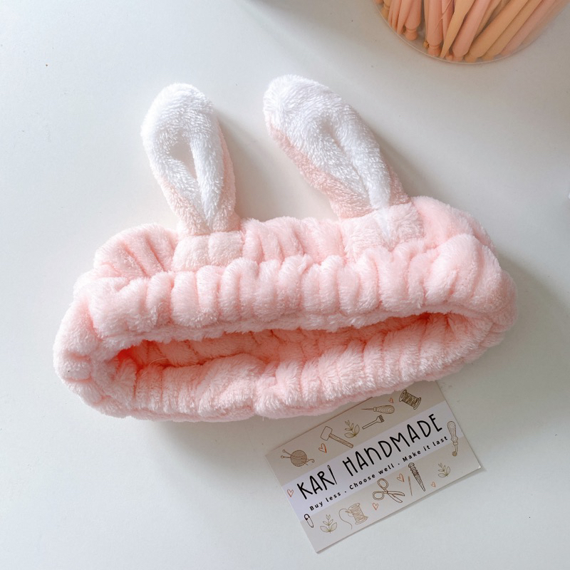 [Mã giảm 50% LIVESTREAM] Băng đô rửa mặt tai thỏ tai mèo dễ thương bông êm mềm cute