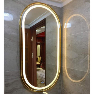 Gương Led Cảm Ứng Treo Tường Oval Khung Nhôm Bọc Viền, Gương Phòng Tắm Cao Cấp,bàn trang điểm,hình nhộng DiamondMirror