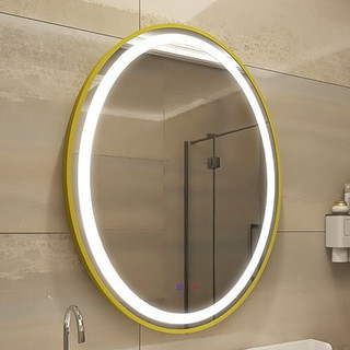 Gương LED Elip Khung Nhôm Viền, Có nút cảm ứng on/off, EL-PMV-KN, DIAMOND MIRROR