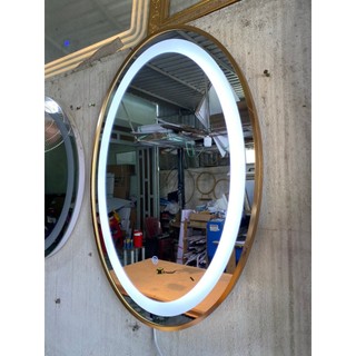Gương LED Elip Khung Nhôm Viền, Có nút cảm ứng on/off, EL-PMV-KN, DIAMOND MIRROR