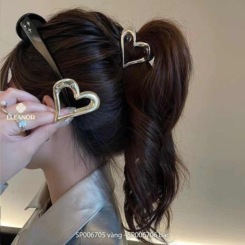 Kẹp tóc nữ Eleanor Accessories hình trái tim kẹp tóc càng cua phong cách Hàn Quốc phụ kiện tóc 6705