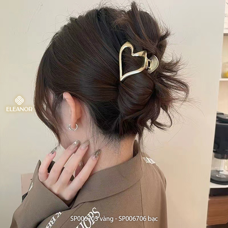 Kẹp tóc nữ Eleanor Accessories hình trái tim kẹp tóc càng cua phong cách Hàn Quốc phụ kiện tóc 6705