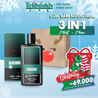 QUÀ TẶNG GIÁNG SINH | GIFT SET Sữa Tắm Gội Rửa mặt 3 in 1 cho nam SHINEMEN nước hoa Mint-Man 300ml
