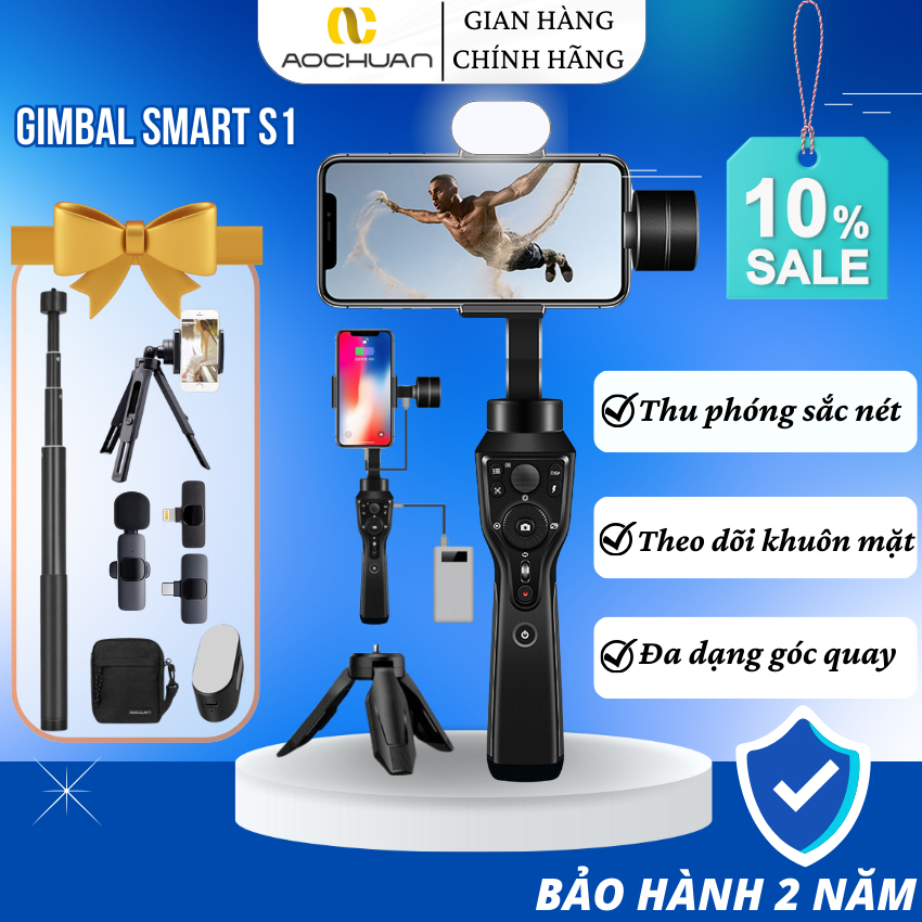 Tay cầm chống rung điện thoại, Gimbal chống rung AOCHUAN Smart S1 ...