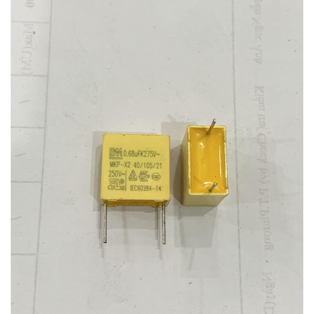 5 Condensatori WIMA MKP-X2 0.68 UF 275Vac 10% Passo 22.5 Mm