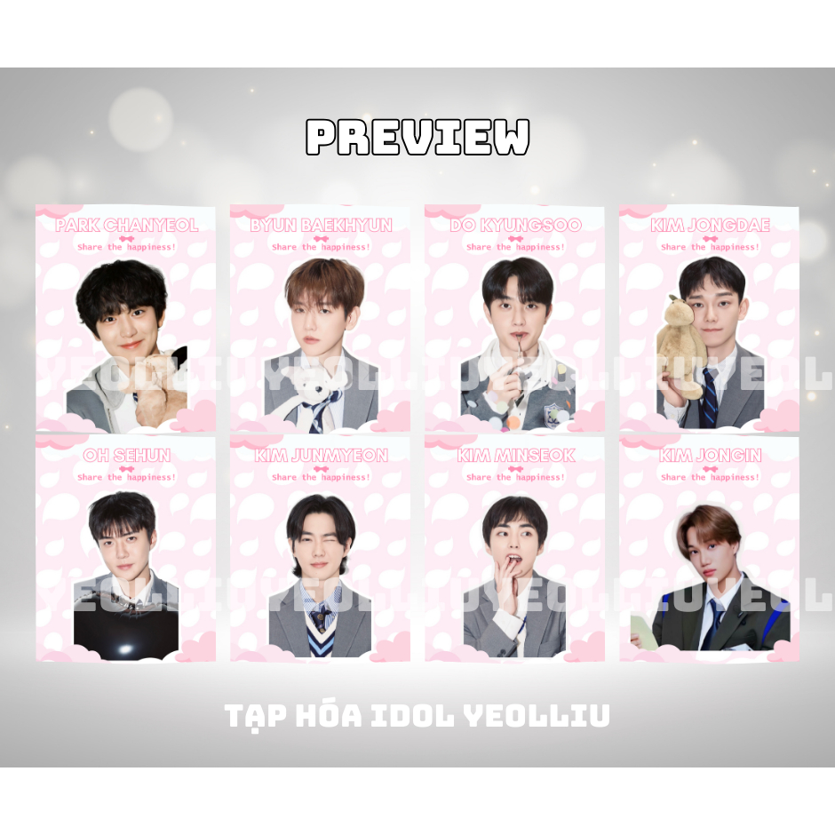 SET 8 ẢNH THẺ EXO - CARD DES EXO SSGT2024 FULL 8 THÀNH VIÊN dùng làm ...