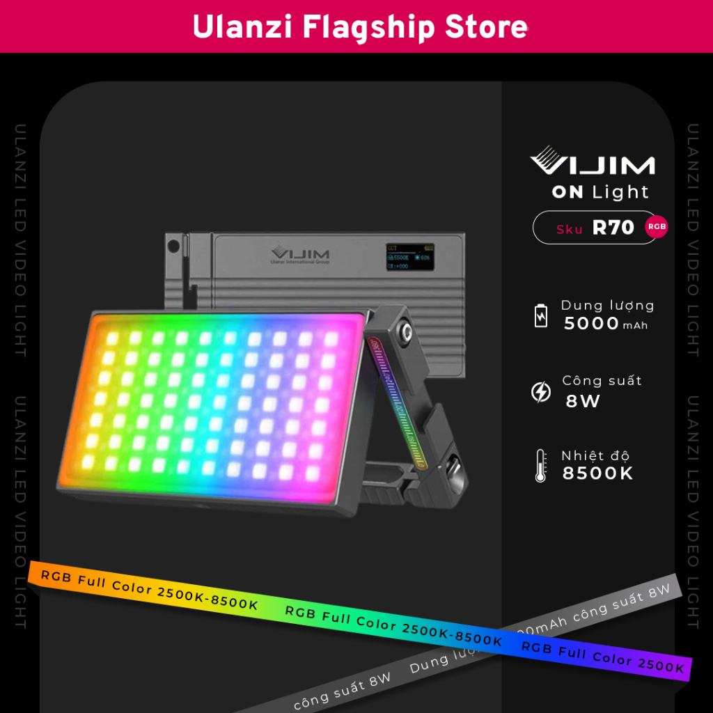 Ulanzi Vijim R70 - Đèn led RGB với tay magic arm mở rộng gắn trực tiếp ...