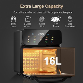 OOKAS Nồi chiên không dầu nồi chiên không khí 16L Nồi chiên không dầu đa năng Air Fryer