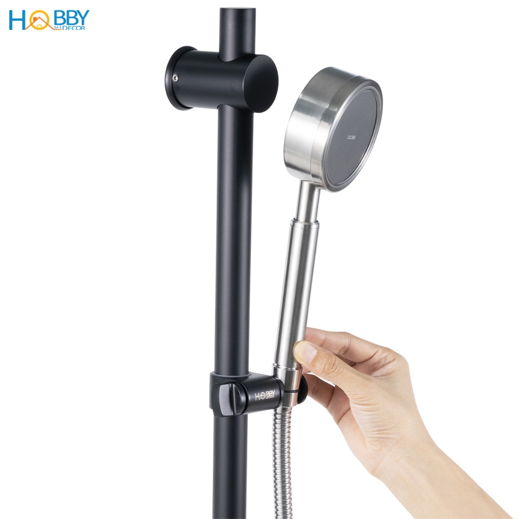 Thanh treo tay sen tắm cơ động inox 304 sơn đen Hobby home decor GVST3