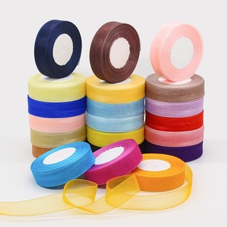 Ruy băng vải voan bản 2.5cm đẹp nhiều màu làm nơ, gói quà, decor trang trí tiệc, phụ kiện handmade