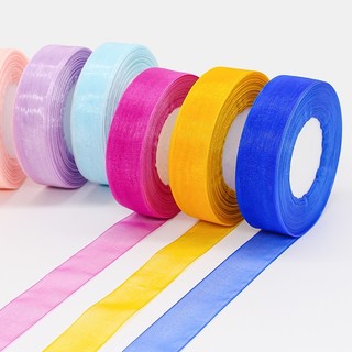 Ruy băng vải voan bản 2.5cm đẹp nhiều màu làm nơ, gói quà, decor trang trí tiệc, phụ kiện handmade