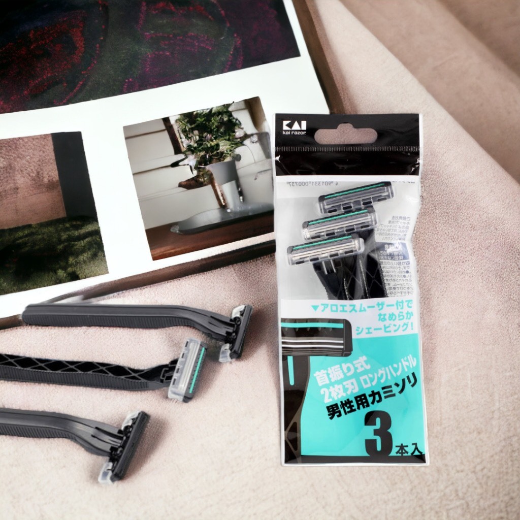 Dao Cạo Râu 2 Lưỡi Dành Cho Nam Kai Razor 00737 - 000GA0023 (Màu Xanh)
