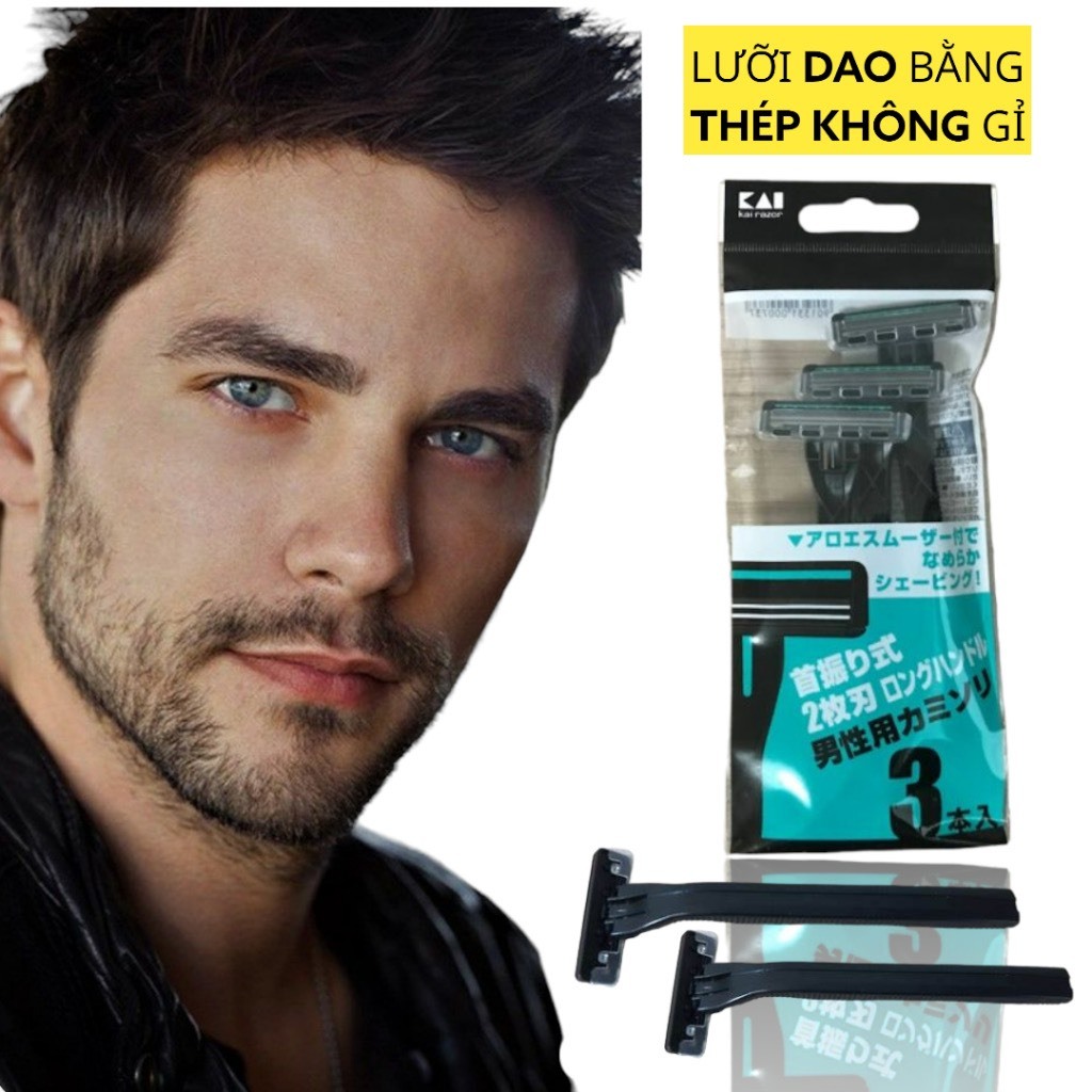 Dao Cạo Râu 2 Lưỡi Dành Cho Nam Kai Razor 00737 - 000GA0023 (Màu Xanh)