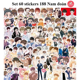 [hàng sẵn-4 mẫu] Set 60 - 65 stickers 188 Nam Đoàn | Miếng hình dán / không trùng, chống thấm nước BL HD1