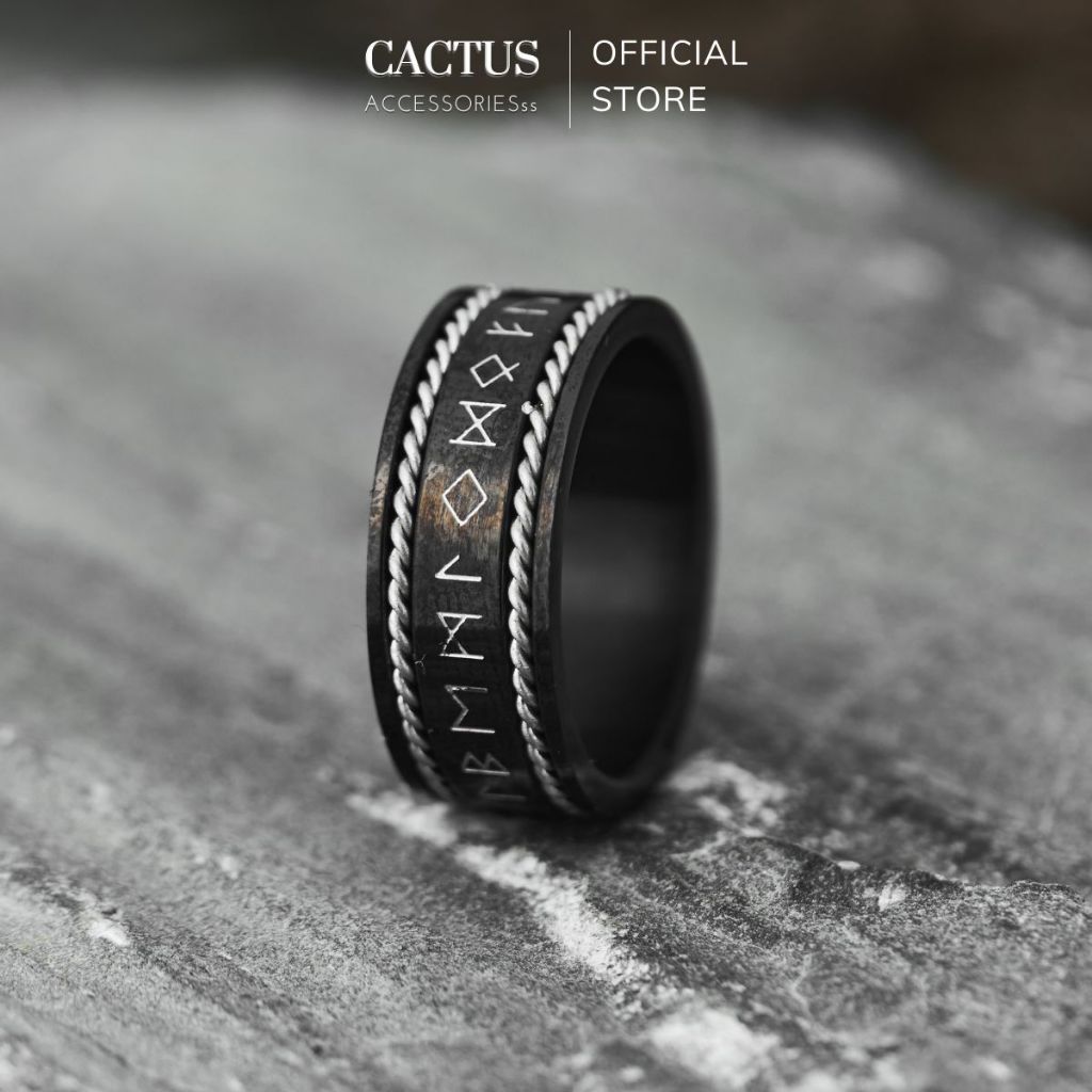 Nhẫn khắc kí tự cổ ngữ, nhẫn rune nam nữ rune tròn thép titan không gỉ ...