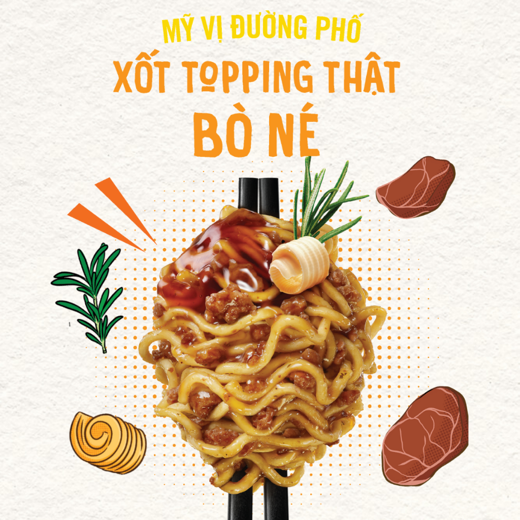 [Chính Hãng] Thùng 12 Tô Mì Trộn Bò Né LOKCOK 12 Tô x 100G