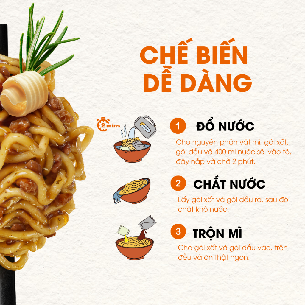 [Chính Hãng] Thùng 12 Tô Mì Trộn Bò Né LOKCOK 12 Tô x 100G