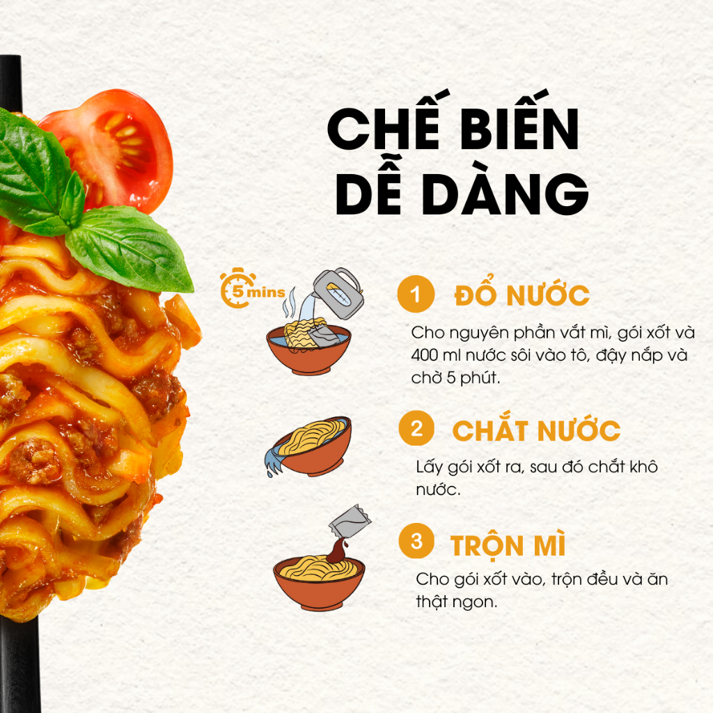 [Chính Hãng] Thùng 24 Gói Mì Trộn Xốt Bò Xì-Pa-Ghét-Ti LOKCOK 24 Gói x 97G - HSD T5/2026