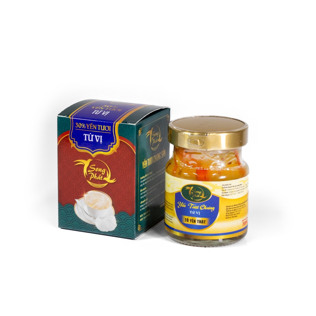 COMBO 6 hũ Tổ yến chưng Tứ Vị Song Phát nguyên vị bổ sung dinh dưỡng hỗ trợ tiêu hóa 70ml