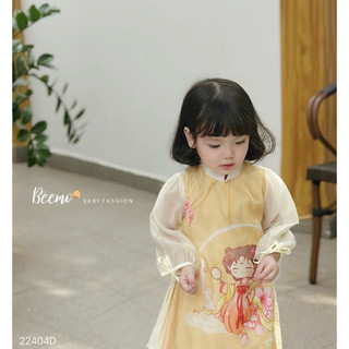 Áo dài bé gái cách tân xinh xắn cho bé gái 1-6 tuổi (9-25kg)