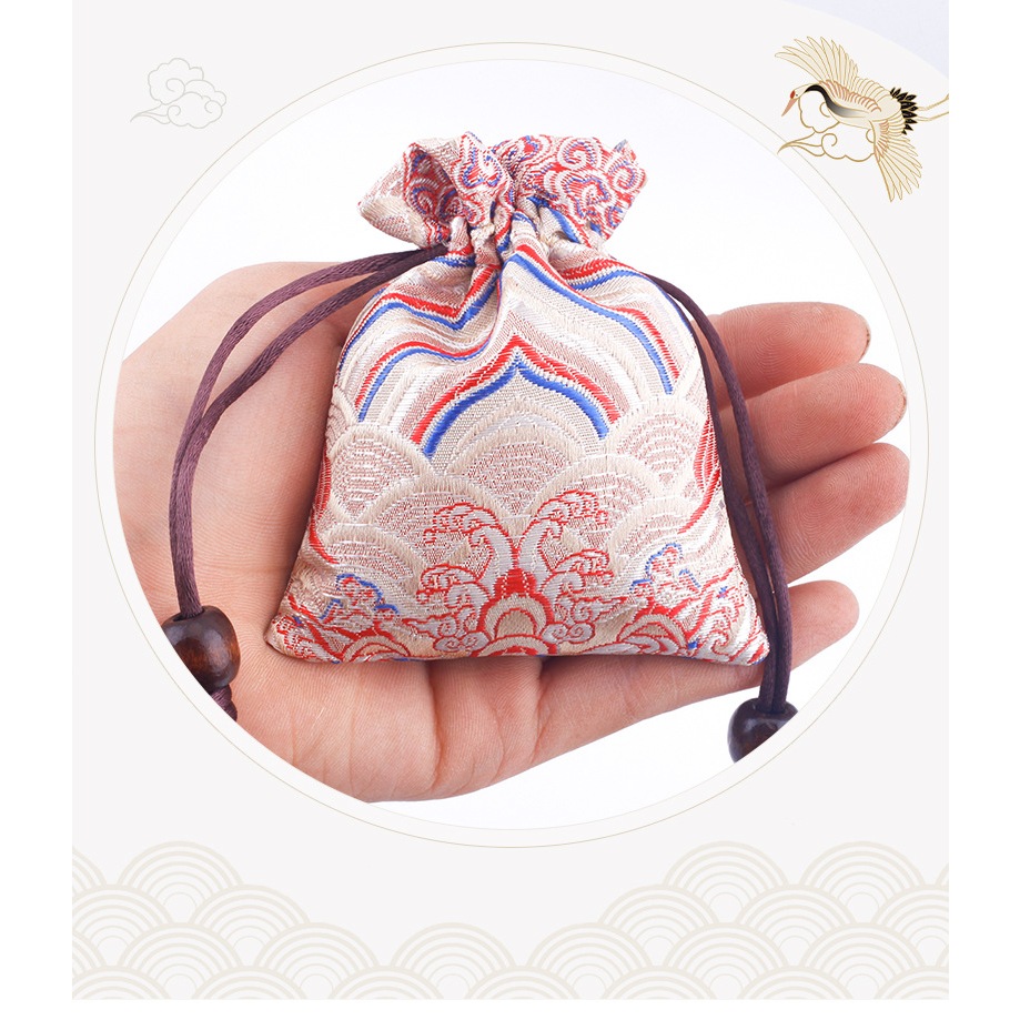 Túi Dây Rút Mini Hạt Gỗ Vải Gấm Thổ Cẩm Cao Cấp Làm Túi Thơm Handmade ...